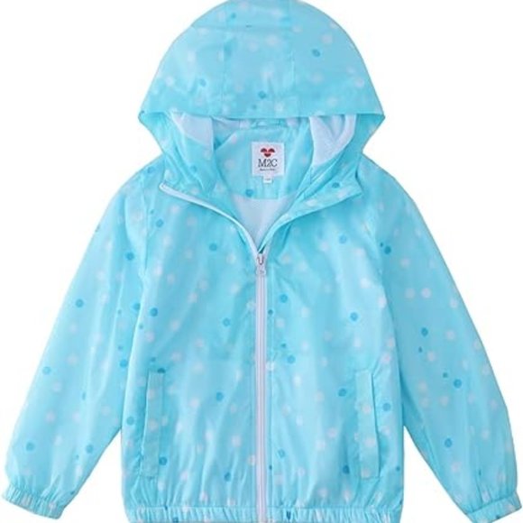 M2C Girls Boys Hooded Lightweight Printed Windbreaker Jacket - Picture 1 of 6
